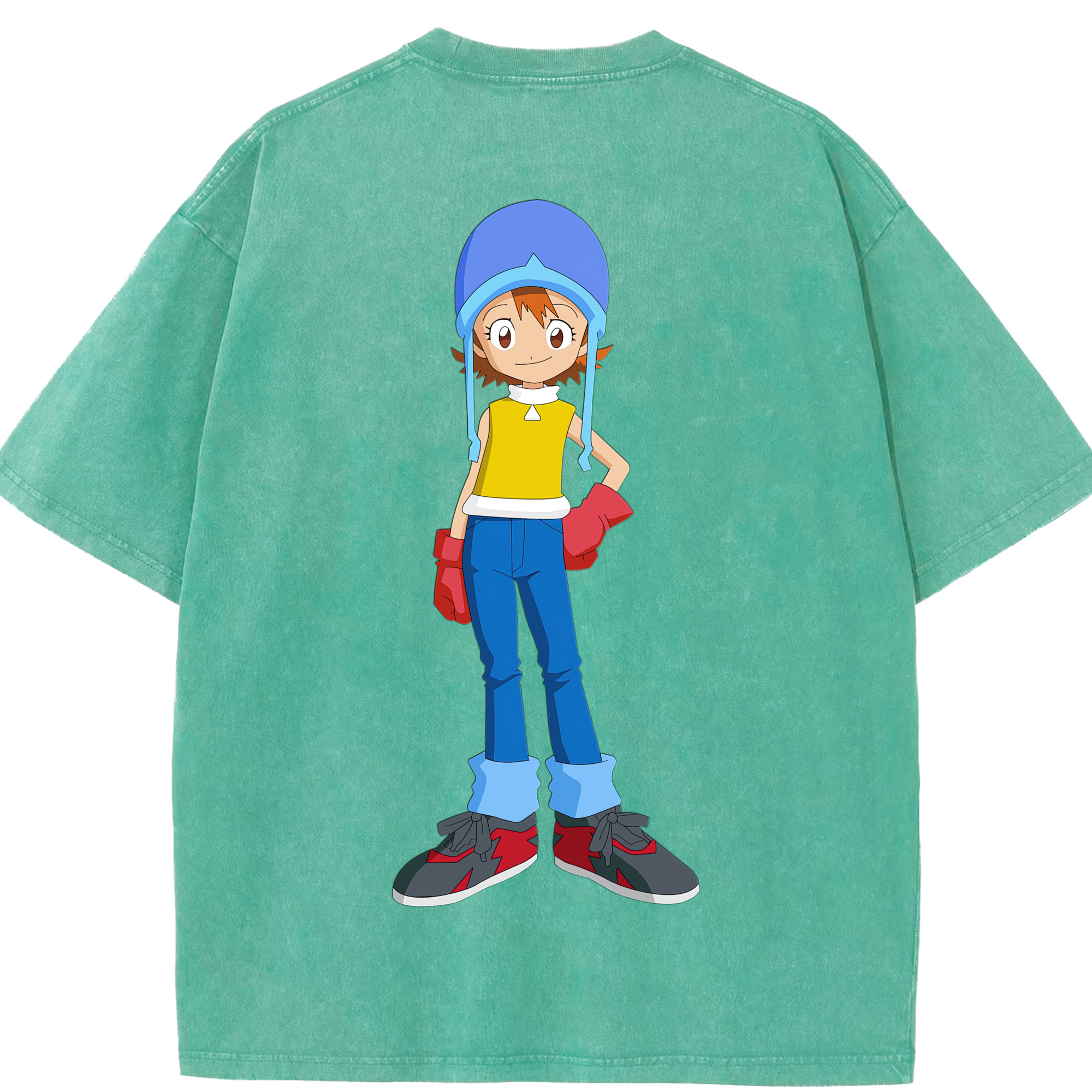 （画像用） Digimon デジタルモンスター/デジモン 綿100% ヴィンテージ風 半袖Tシャツ（背面プリント）